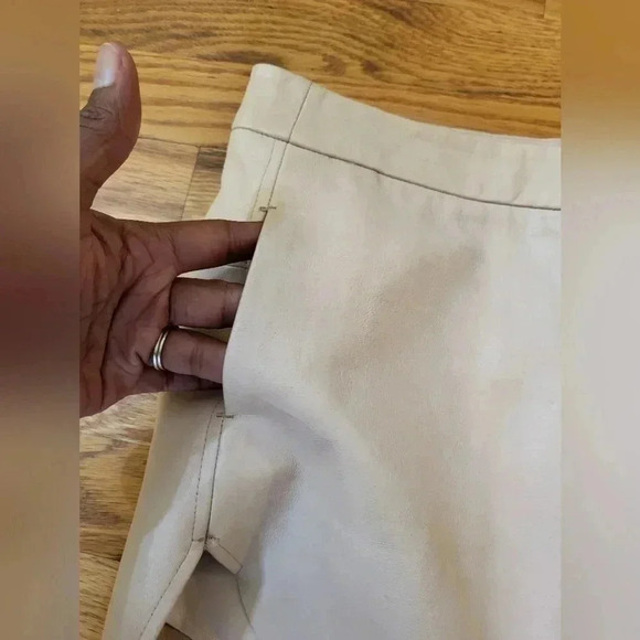 MICHELLE MASON Soft Lamb Leather Baseball Hem Mini Skirt in Blush Pink(0) - Picture 7 of 13